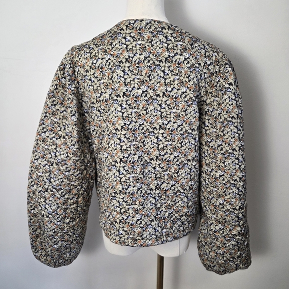 Kaffe KAeita Quilted Floral Puff Sleeves Lightweight Jacket - Picture 5 of 11